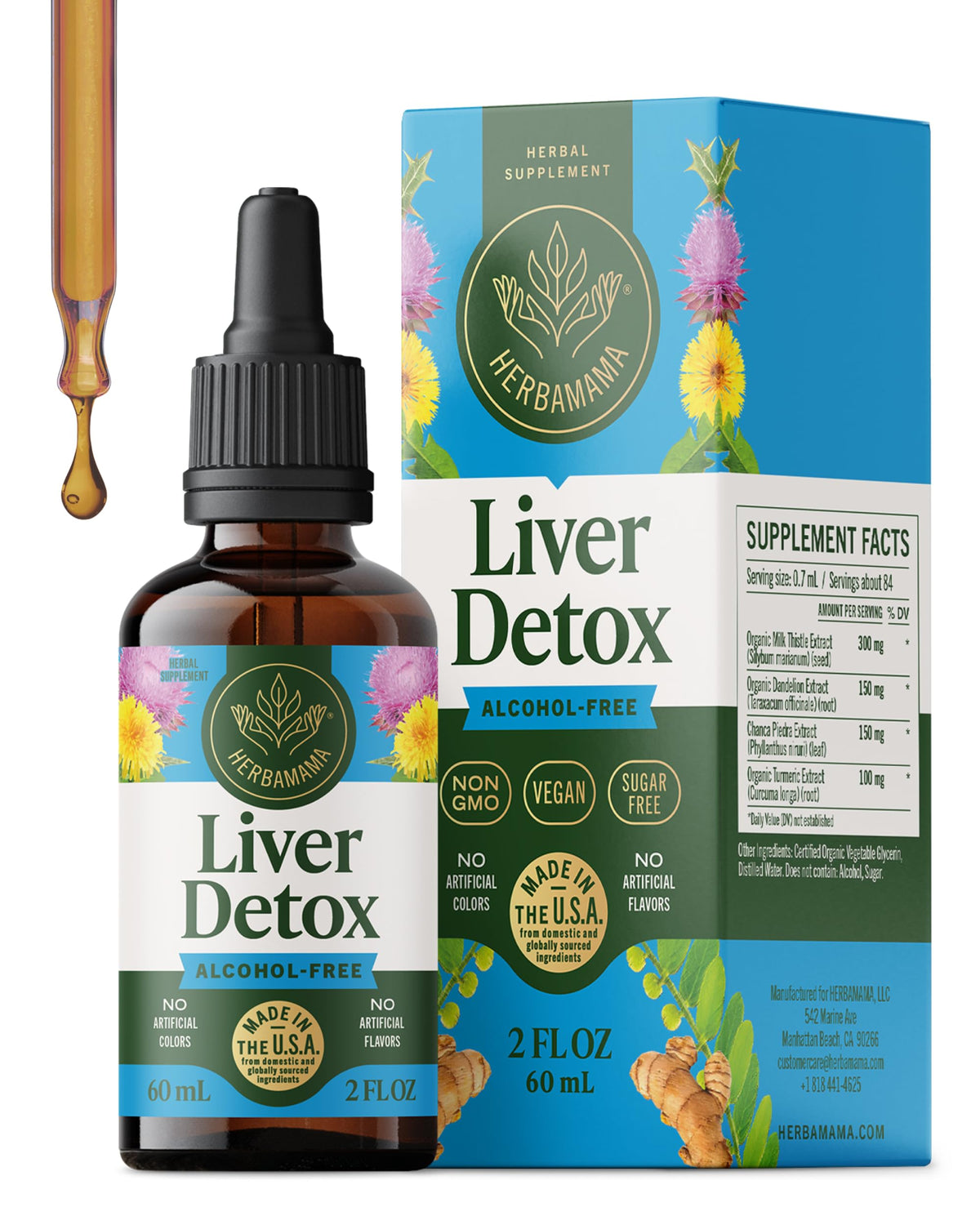 HERBAMAMA Liver Cleanse Detox & Repair Liquid - 2 Fl Oz