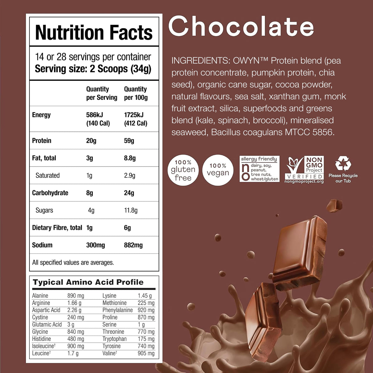OWYN Only What You Need Vegan Protein Powder