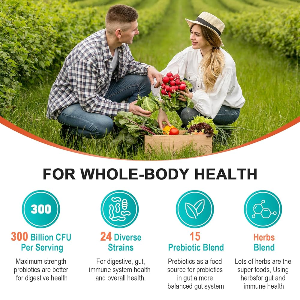 Cfuful 300 Billion CFU Probiotics 24 Strains + 15 Herbs Prebiotic