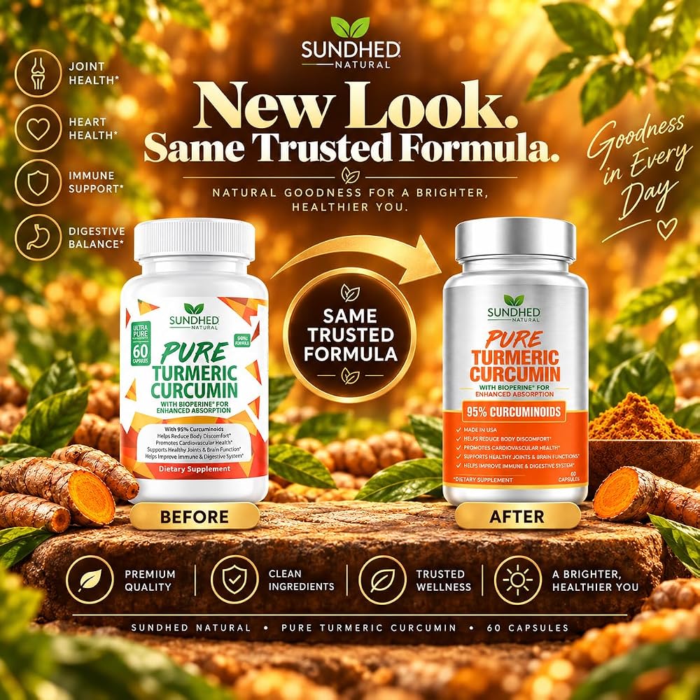 Sundhed Natural Pure Turmeric Curcumin Capsules - 60 Capsules - image 6