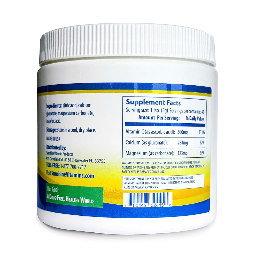 Sunshine Vitamins Instant CalMag-C Calcium & Magnesium Powder - 7 oz - image 2