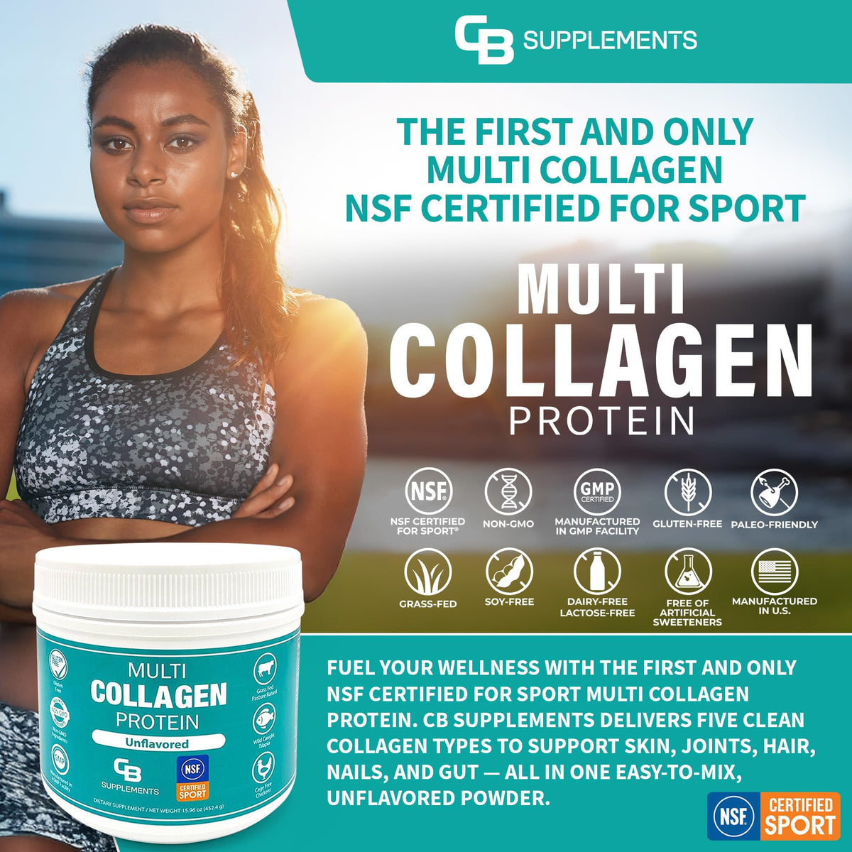 CB Supplements Multi Collagen Protein Powder - 58 Servings - image 2