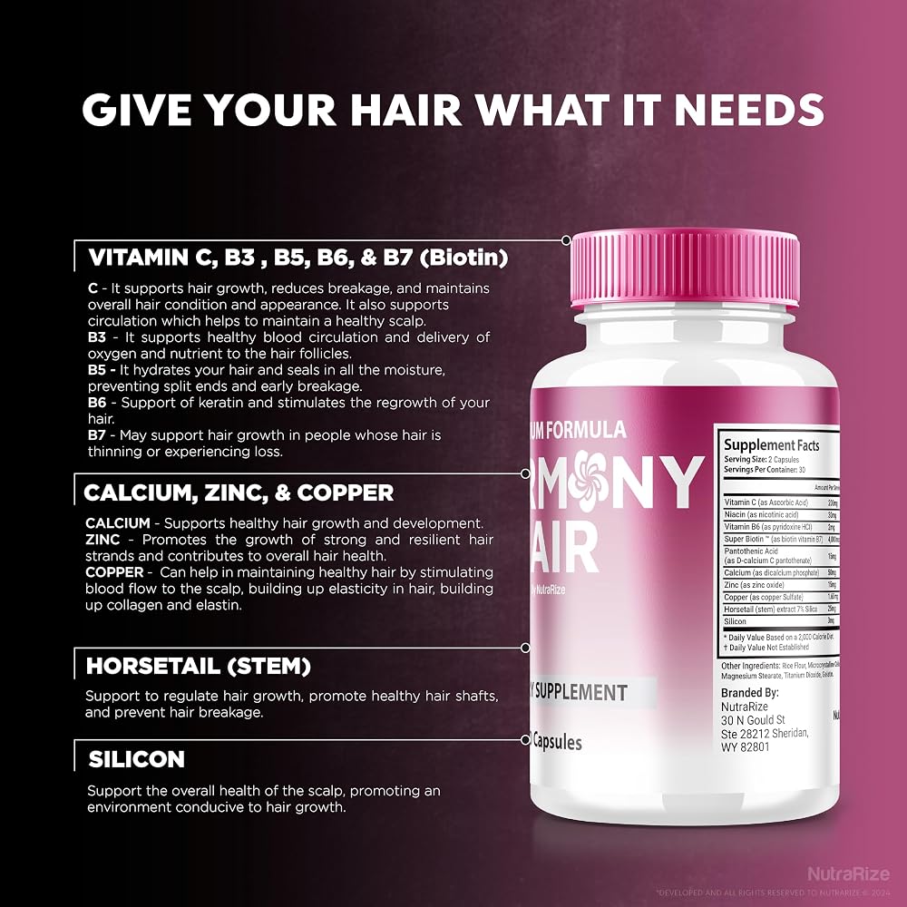 NutraRize Harmony Hair Capsules for Healthy Hair - 60 Capsules - image 5