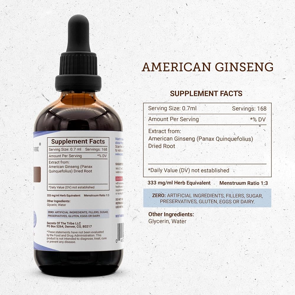 Secrets of the Tribe American Ginseng Tincture Alcohol-Free Extract - image 8