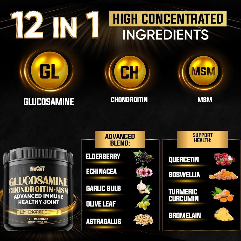 NUQIIT Glucosamine Chondroitin MSM Joint Support - 120 Capsules - image 3