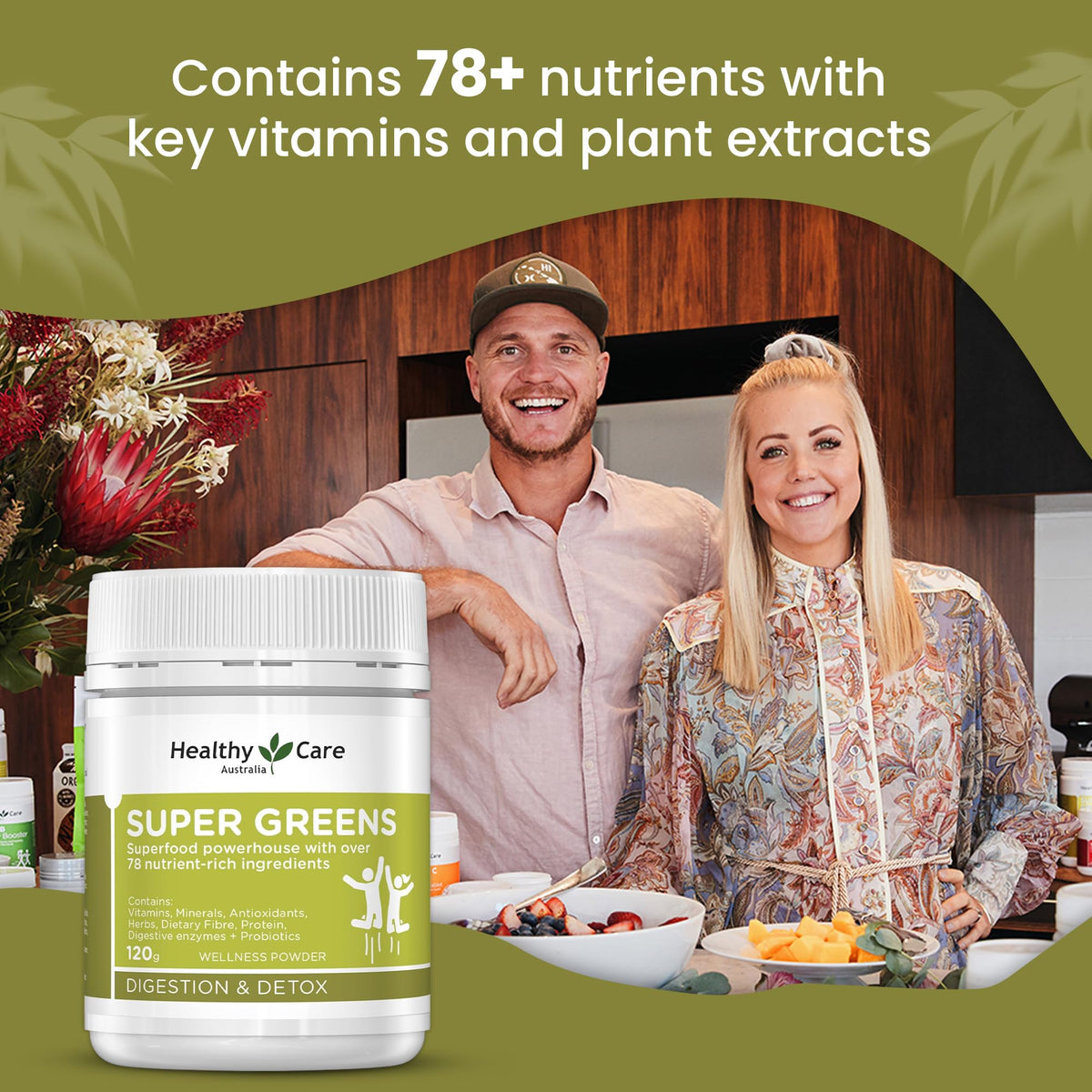 Healthy Care Super Greens Powder - 120g - image 3