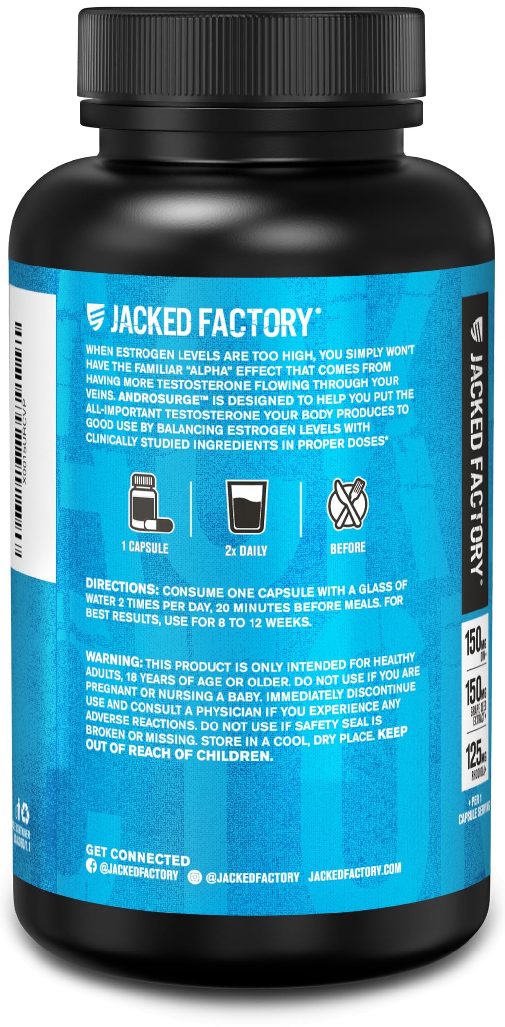 Jacked Factory Androsurge Testosterone Booster for Men - 60 Capsules - image 7