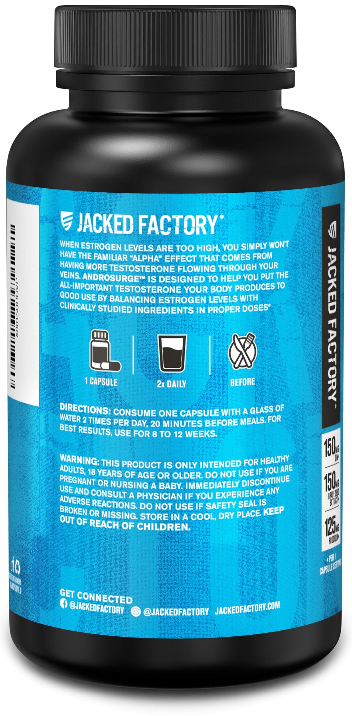 Jacked Factory Androsurge Testosterone Booster for Men - 60 Capsules - image 7