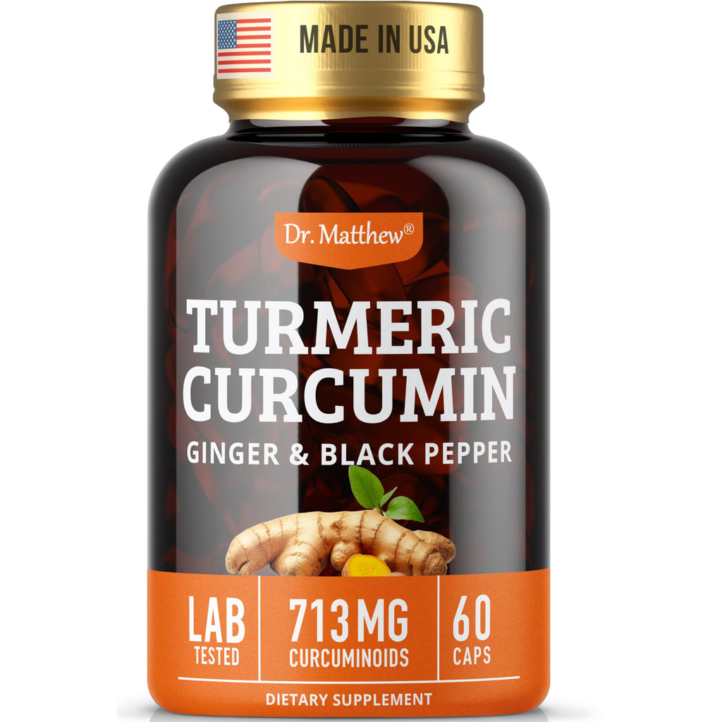 Dr. Matthew Turmeric Curcumin with Black Pepper Joint Support - 60 Capsules