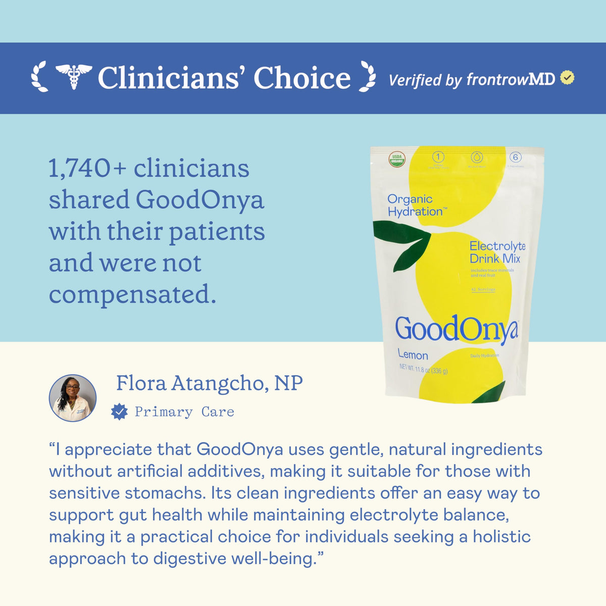 GOODONYA Organic Hydration Electrolyte Drink Mix
