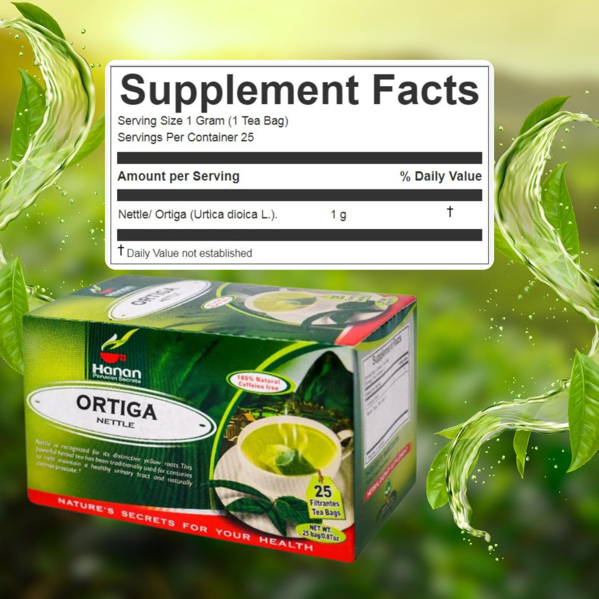 Hanan Nettle Tea Bags of Stinging Nettle Leaf and Root Natural Herbal