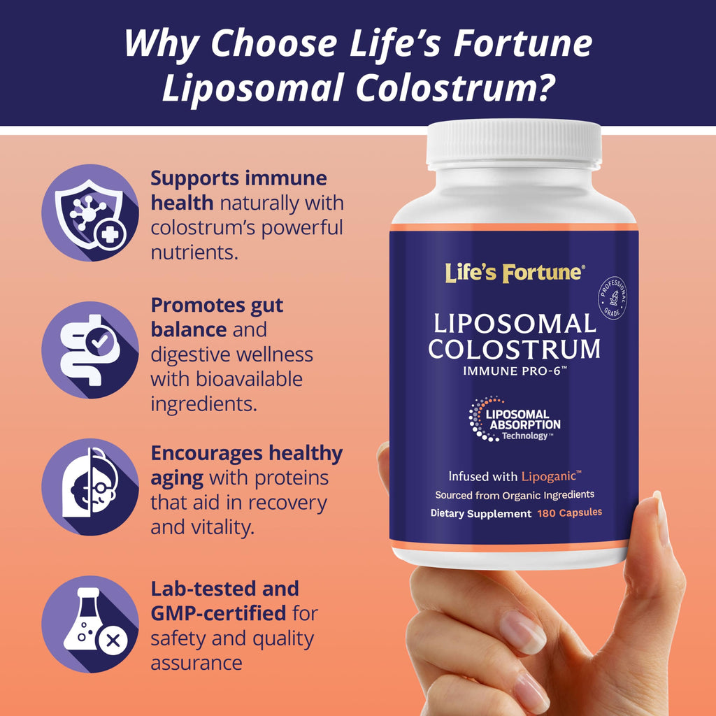 Life's Fortune Liposomal Bovine Colostrum Capsules - 180 Count - image 2