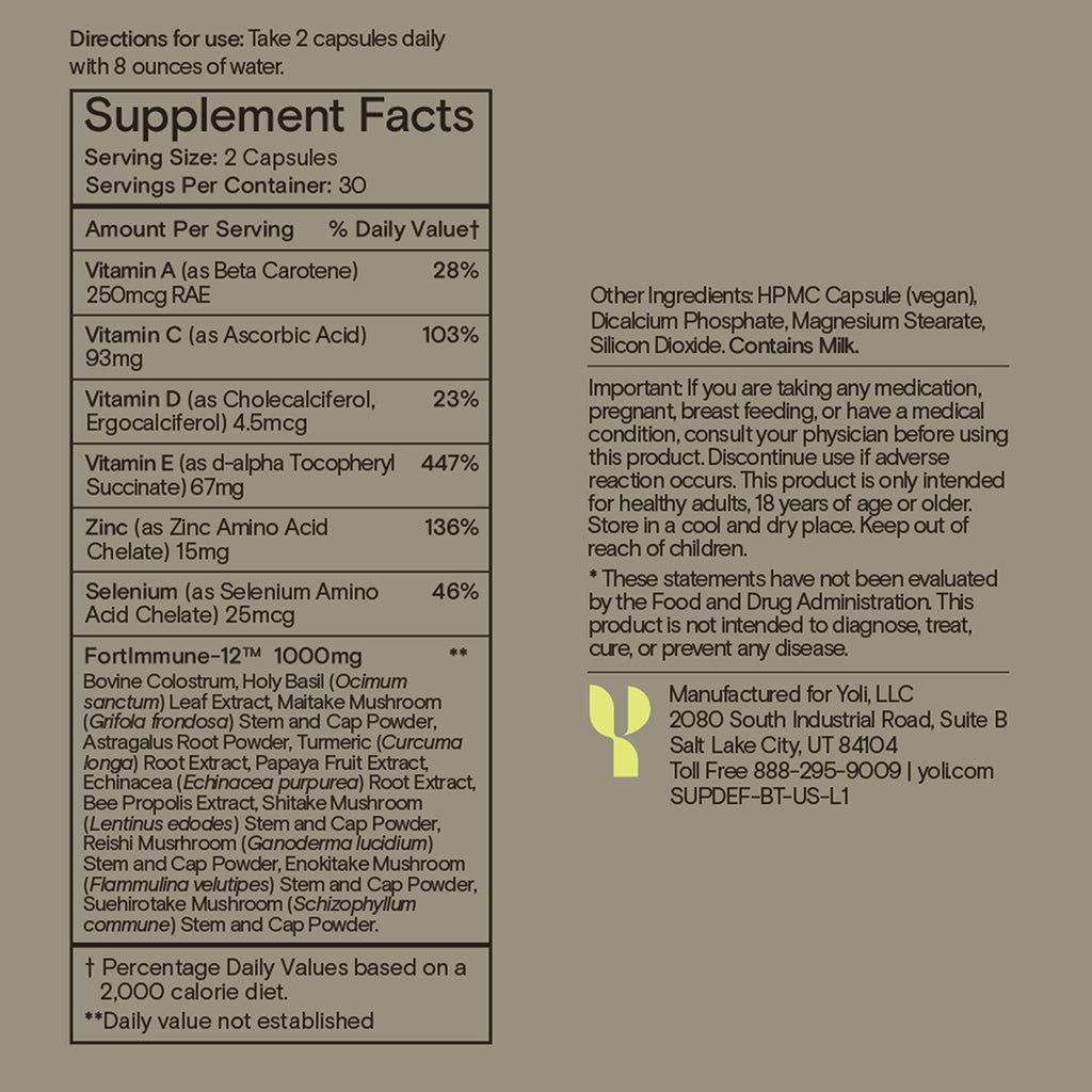 Yoli Defend Immune Support Daily Cellular Response Supplement - 60 Capsules - image 2