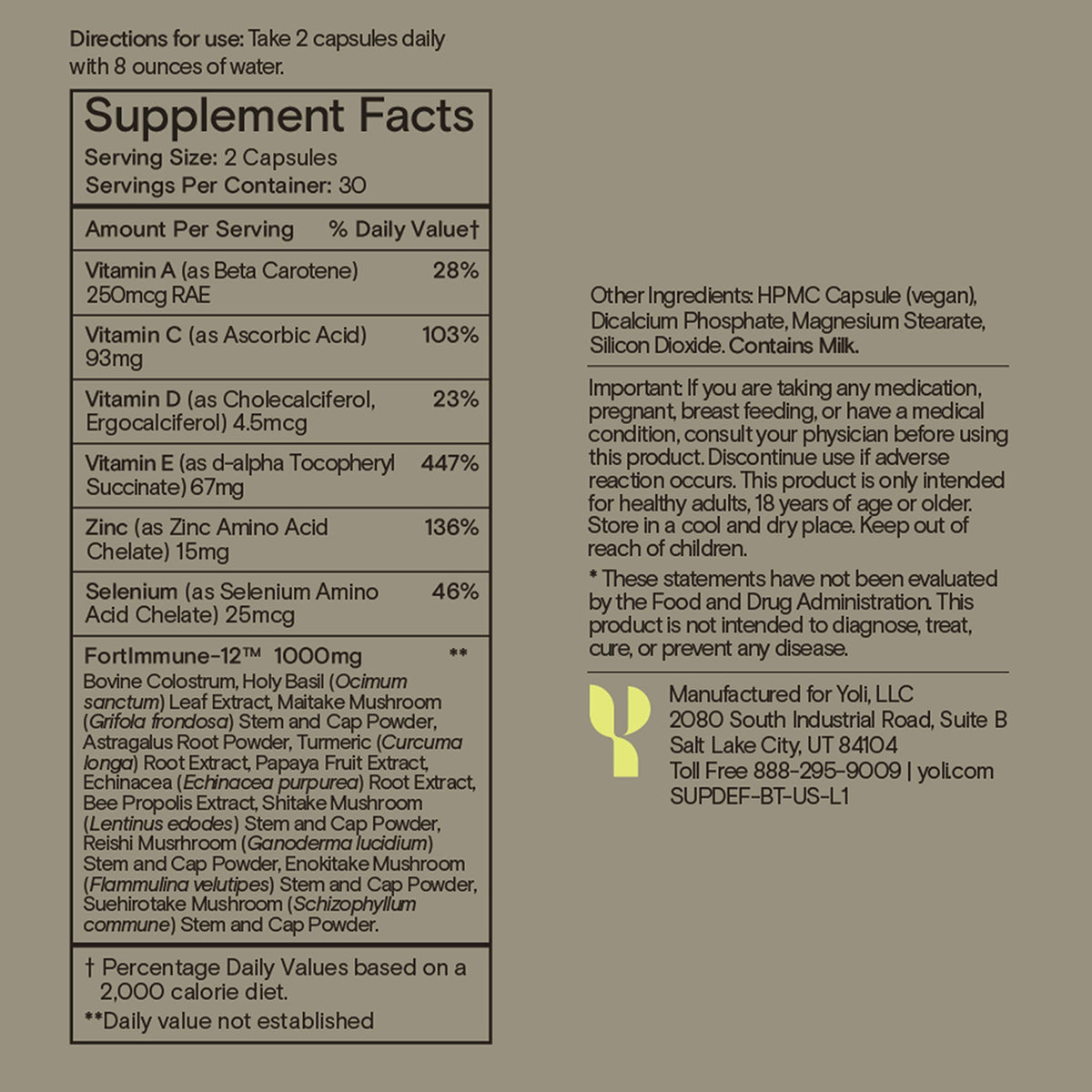 Yoli Defend Immune Support Daily Cellular Response Supplement - 60 Capsules - image 2