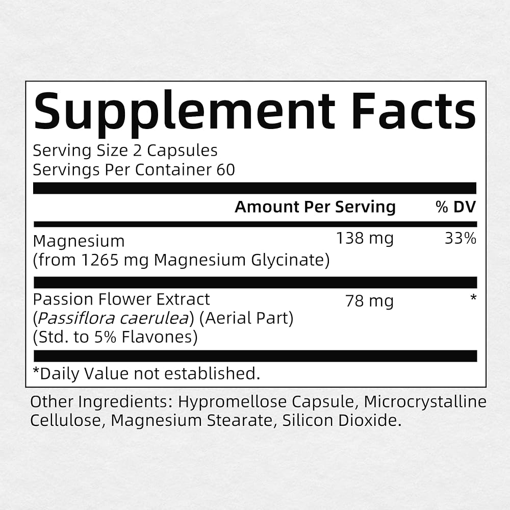Alliwise Magnesium Glycinate 1265mg, 100% Chelated Magnesium Capsules