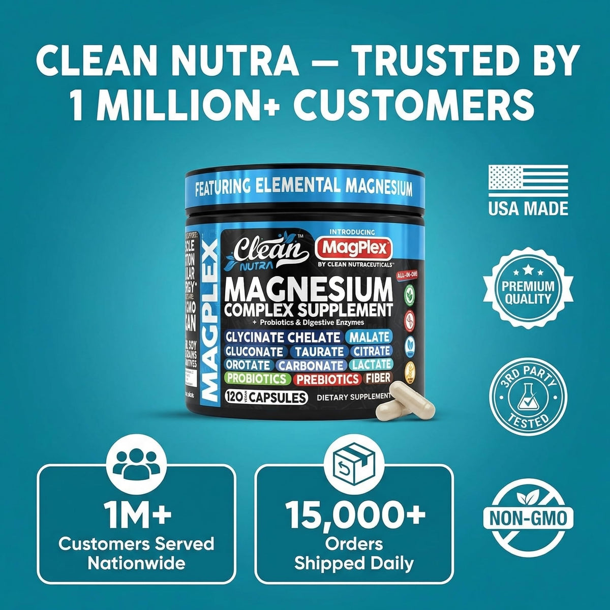 Clean Nutraceuticals Magnesium Complex - 120 Capsules - image 8