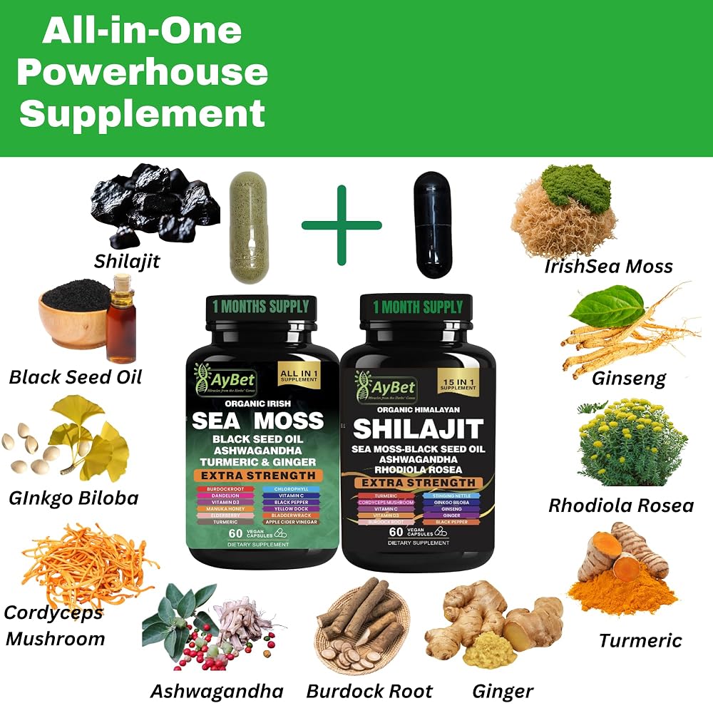 AyBet Sea Moss Shilajit Combo Bundle