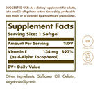 Solgar Vitamin E 200 IU Alpha Antioxidant - 100 Softgels - image 2