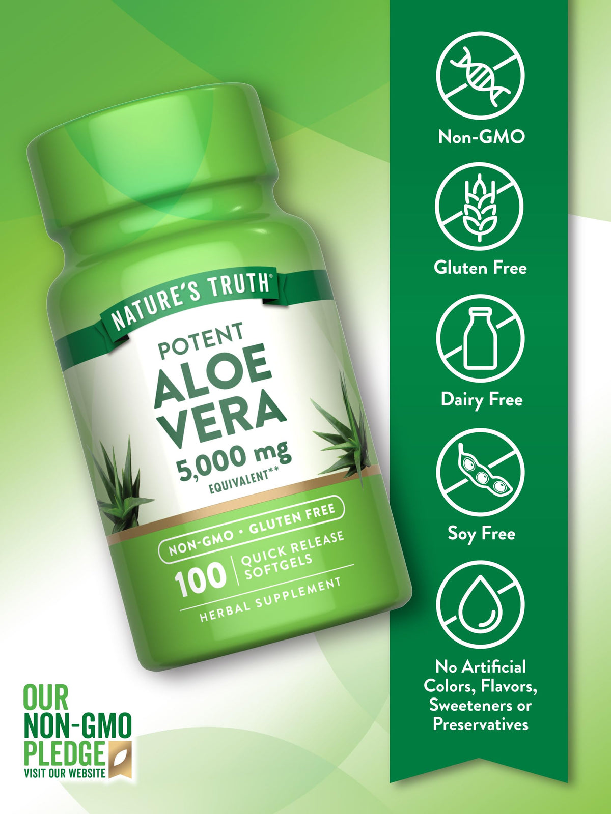 Nature's Truth Aloe Vera Softgels - 100 Count - image 3