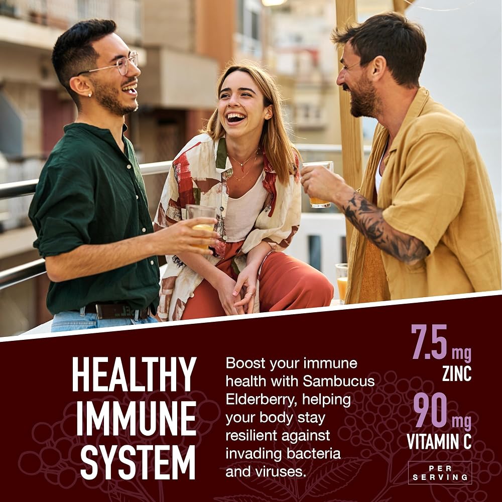 YUM-V'S Elderberry Gummies with Vitamin C & Zinc - 60 Gummies - image 2