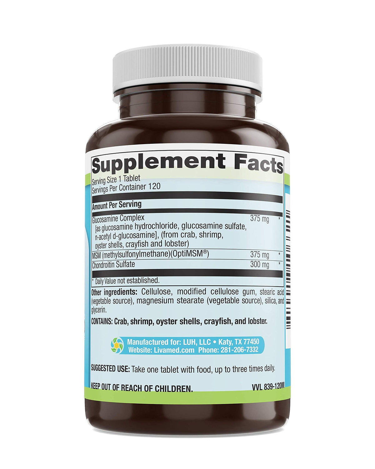 Livamed Glucosamine Chondroitin MSM Joint Support - 120 Tablets - image 4