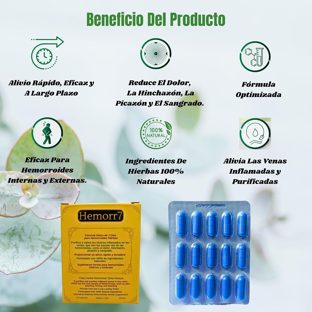 Generic 7 Days 15 Capsules Herbal Hemorrhoid Detox Formula