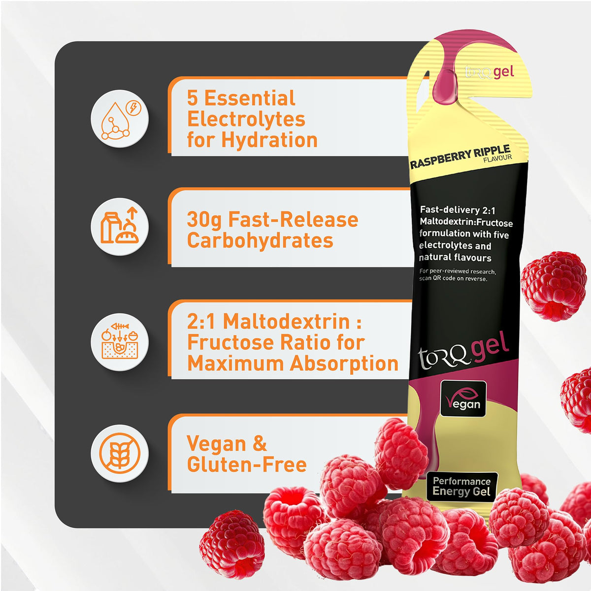 TORQ Energy Gels Rhubarb & Custard - 15 Pack - image 2