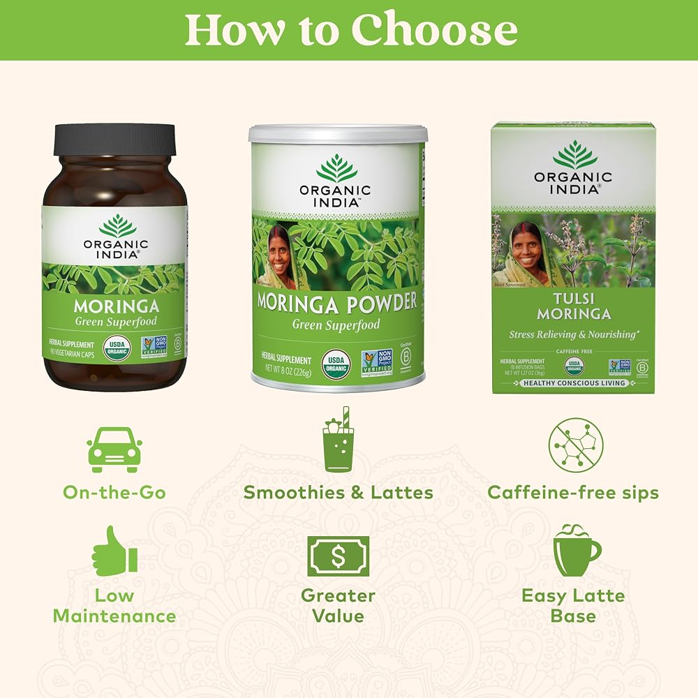 ORGANIC INDIA Moringa Powder Herbal Supplement - 8 oz - image 4