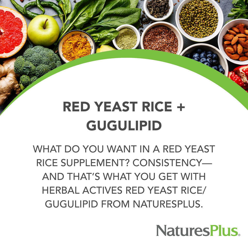NaturesPlus Herbal Actives Red Yeast Rice & Gugulipid - 120 Capsules - image 2