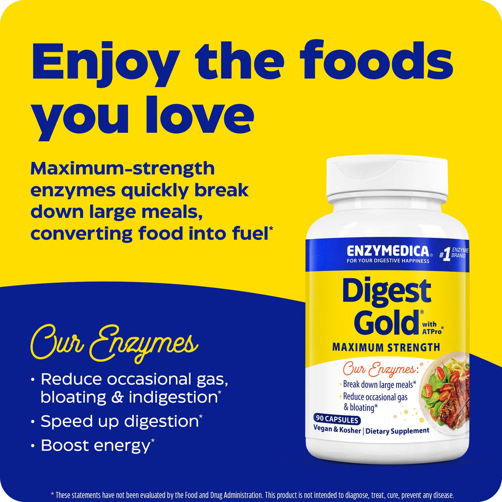 Enzymedica Digest Gold + ATPro Maximum Strength - 90 Capsules - image 3