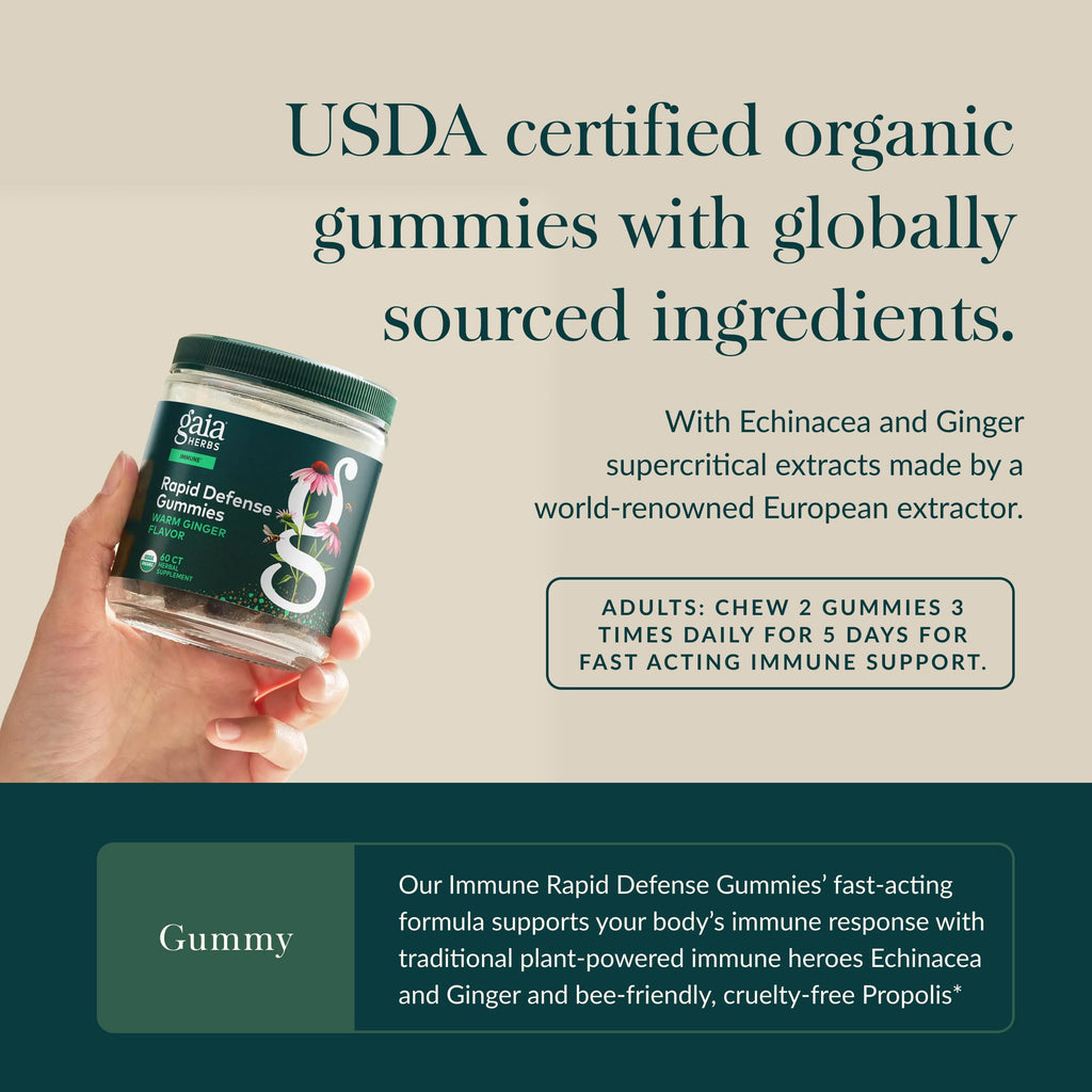 Gaia Herbs Rapid Defense Gummies Immune Support - 60 Gummies - image 4