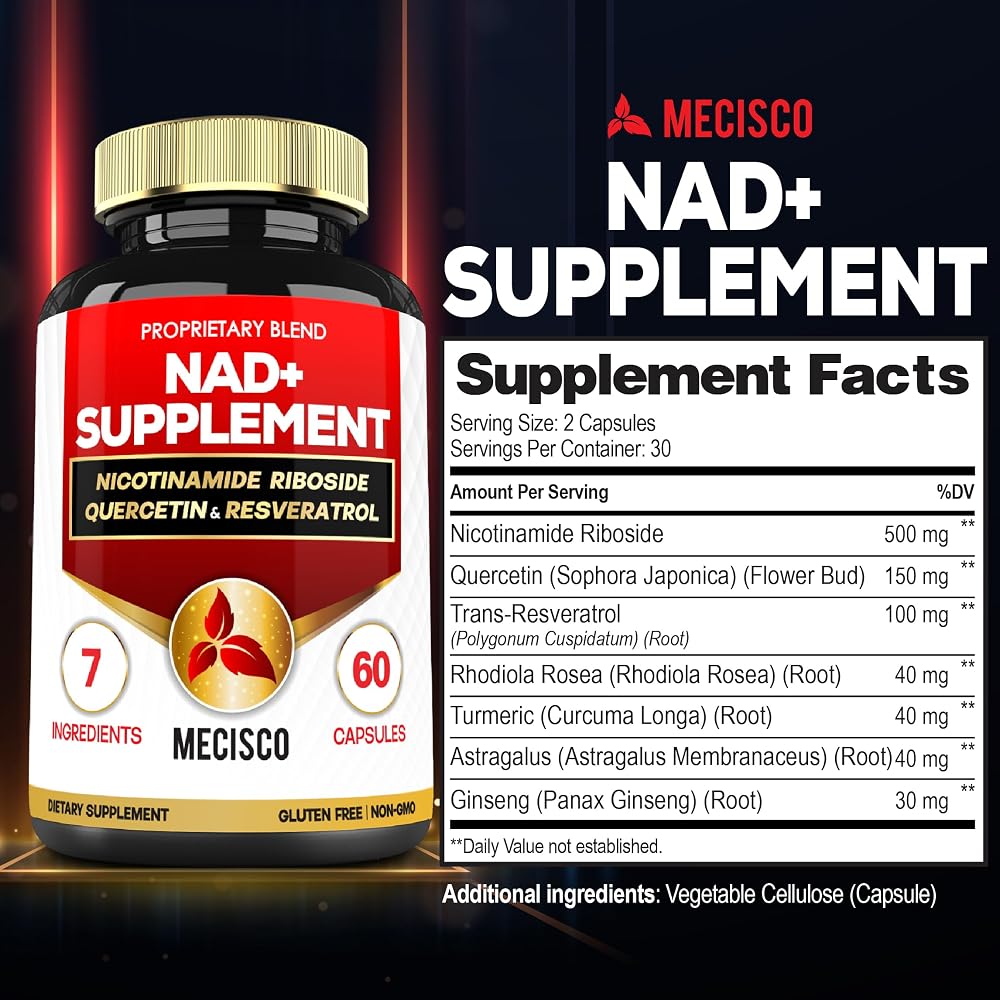 Mecisco NAD+ Supplement with Nicotinamide Riboside - 60 Capsules - image 2