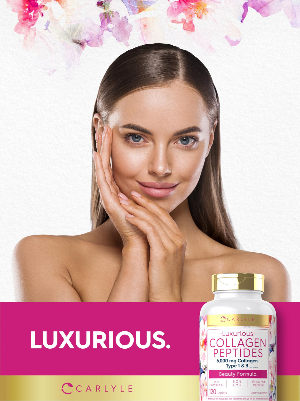 Carlyle Collagen Peptides with Vitamin C 6000mg - 120 Caplets - image 6