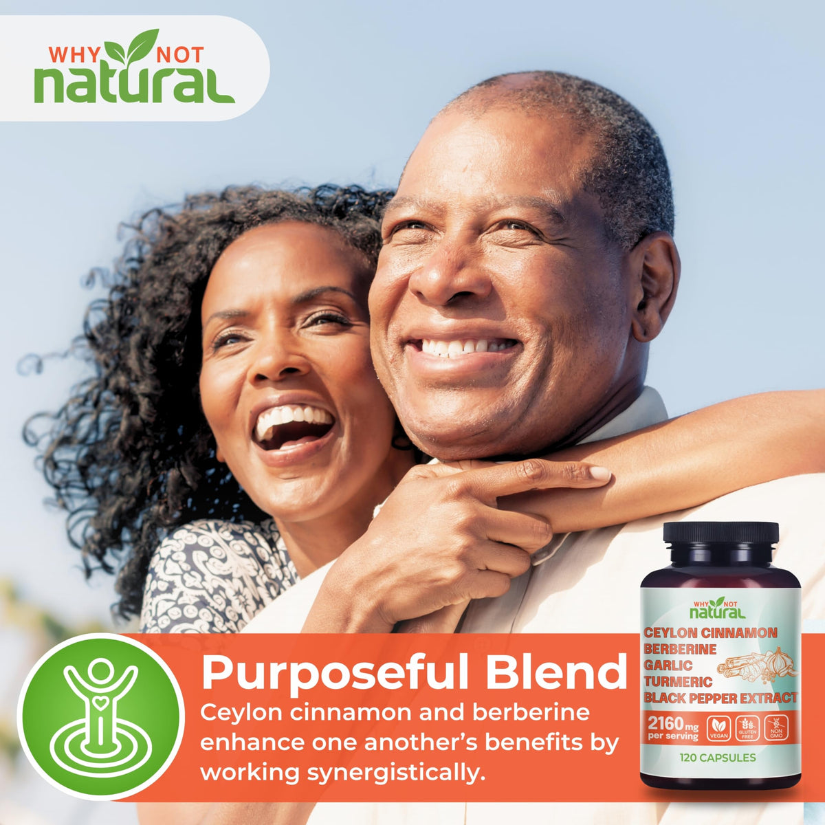 Why Not Natural 5-in-1 Organic Ceylon Cinnamon Capsules - 120 Count - image 3