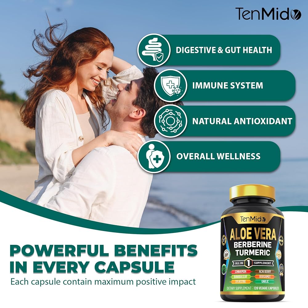 Tenmido Aloe Vera Capsules 12-in-1 Herbal Supplement - 120 Capsules - image 5