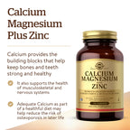 Solgar Calcium Magnesium Plus Zinc - 100 Tablets - image 3