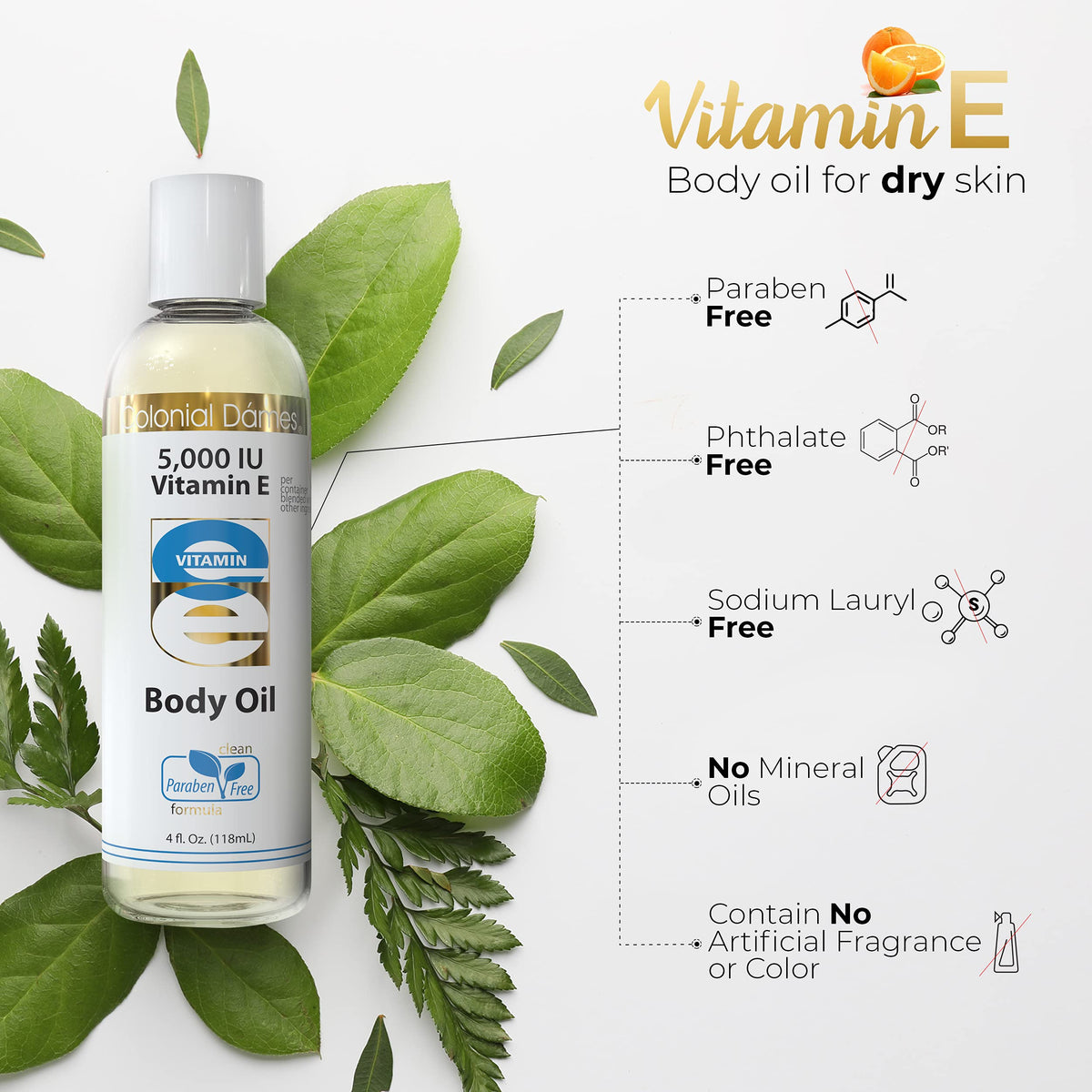 Colonial Dames Vitamin E Oil 5,000 IU Skin Therapy - 4 Fl Oz - image 2