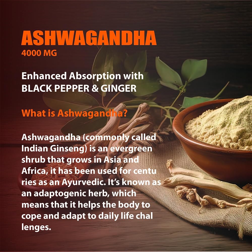 Nature4U Ashwagandha 4000mg Extra Strength - 90 Vegan Capsules - image 4