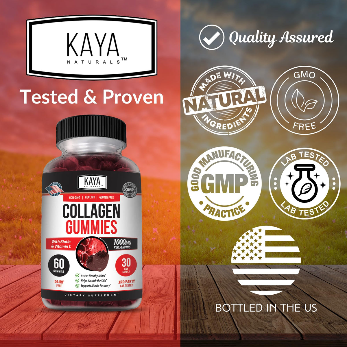 Kaya Naturals Collagen Gummies for Men & Women - Collagen Supplement