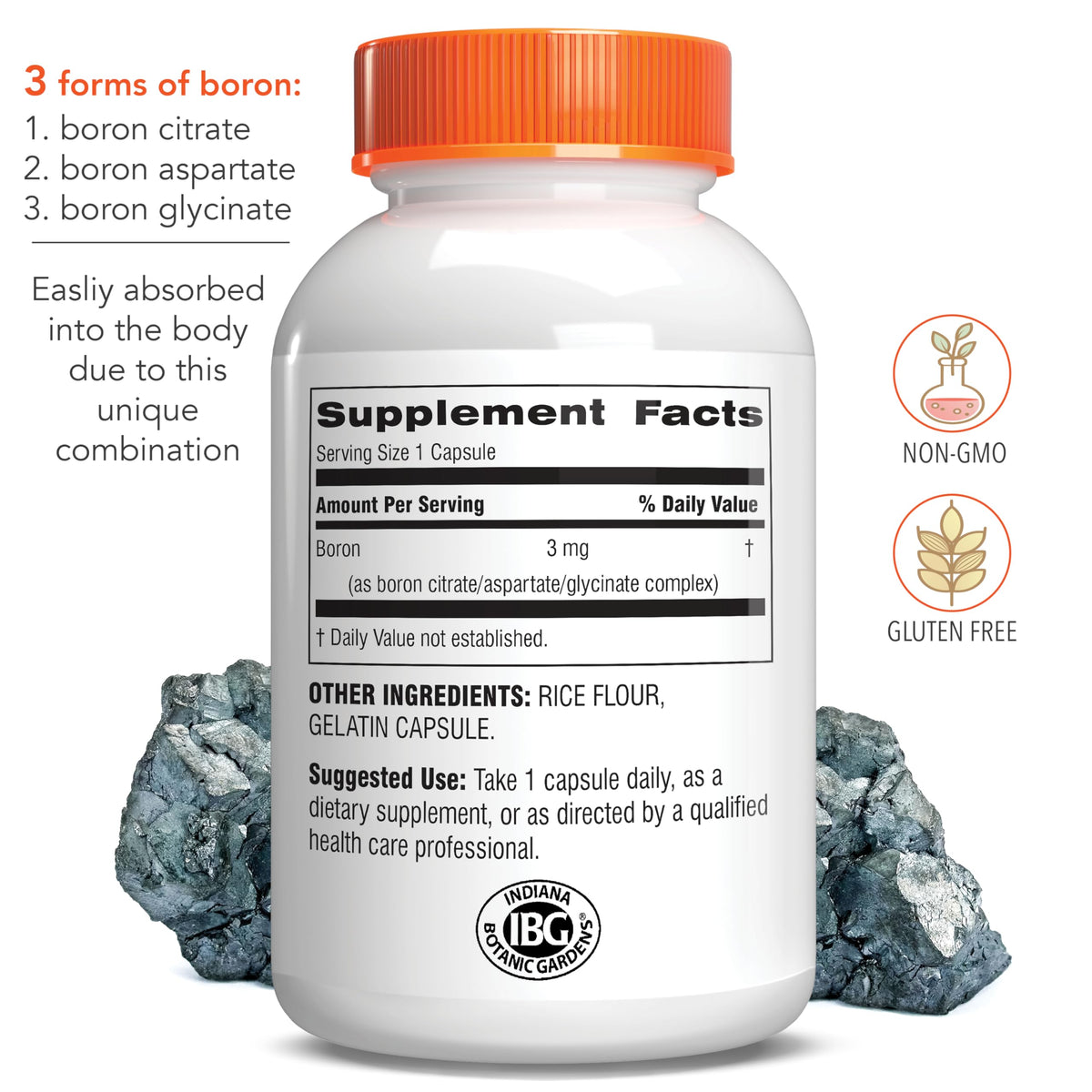 Botanic Choice Super Boron Complex 3mg Bone Support - 90 Capsules - image 2