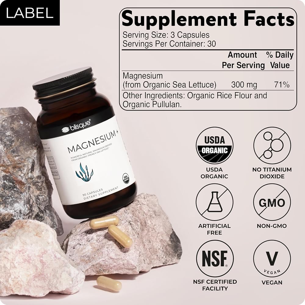 Blisque Magnesium Support Supplement - 90 Capsules - image 6