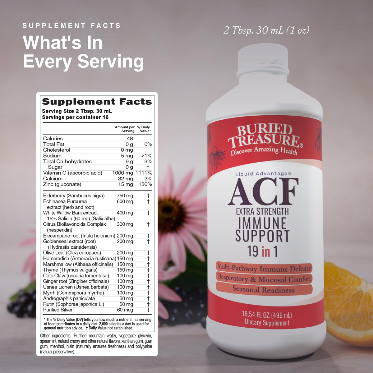 Buried Treasure ACF Extra Strength Liquid Immune Support - 16 fl oz - image 2