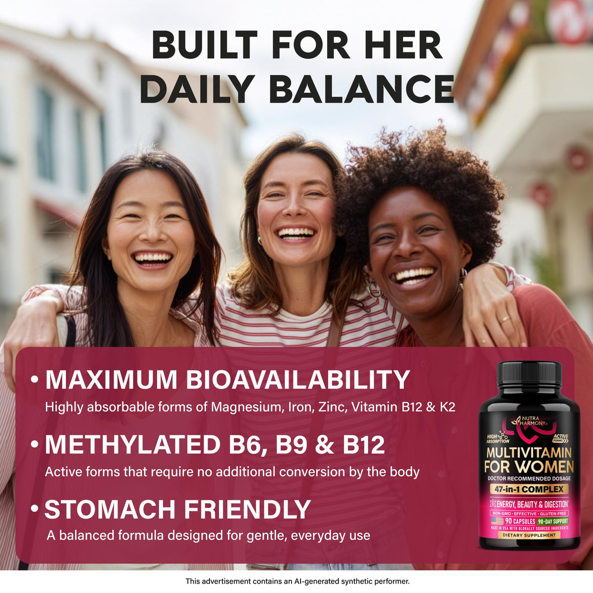 NUTRAHARMONY Multivitamin for Women 47-in-1 - 90 Capsules - image 6