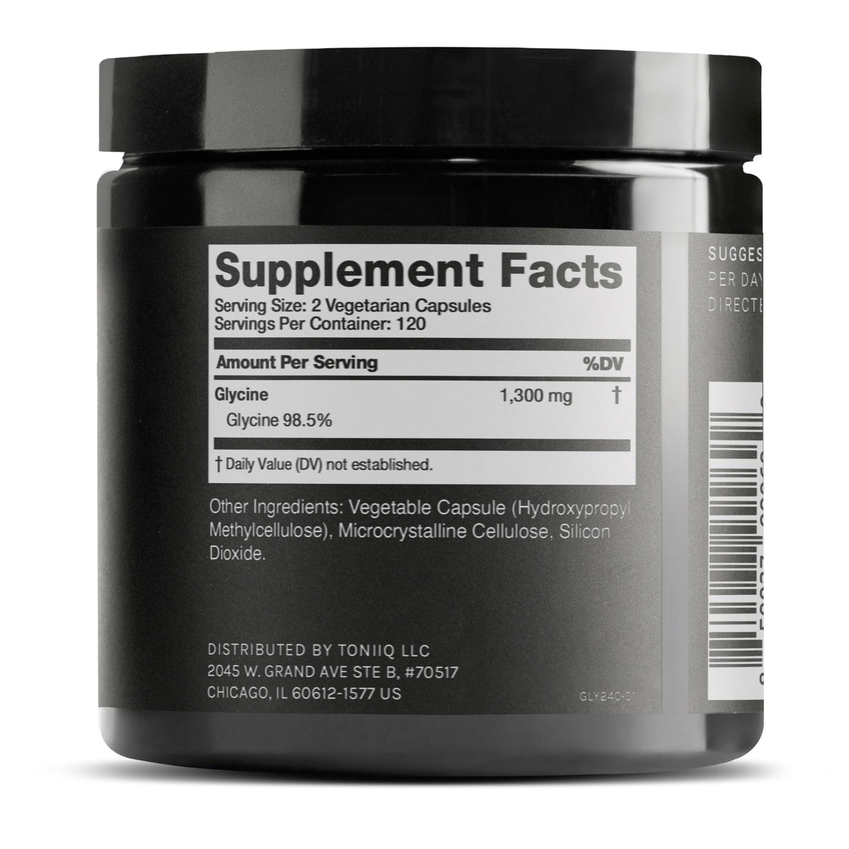 Toniiq Glycine 1300mg Supplements - 240 Capsules - image 2