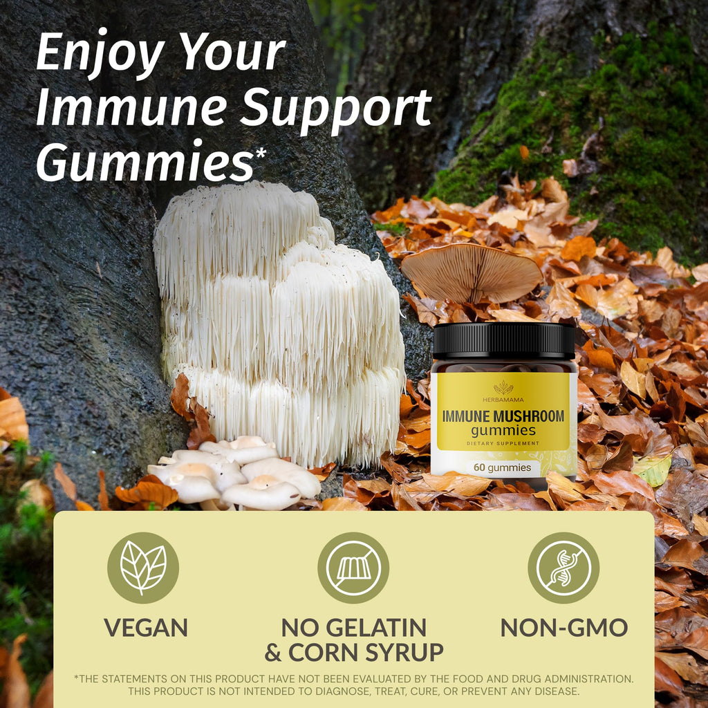 HERBAMAMA Immune Support Mushroom Gummies - 60 Chews - image 2