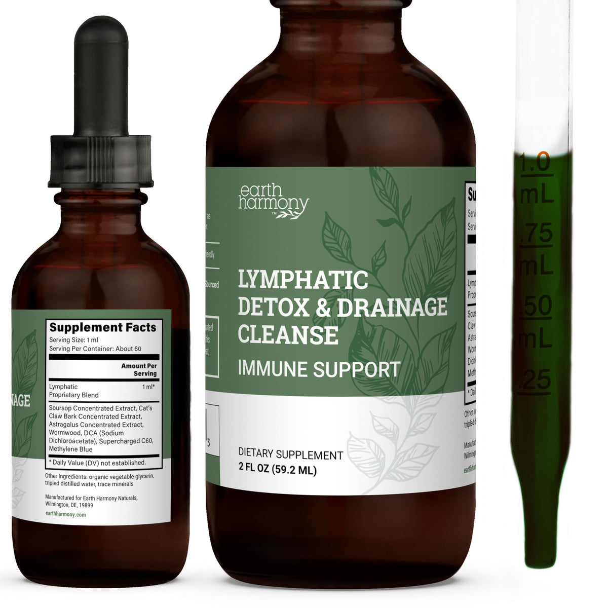 Earth Harmony Naturals Lymphatic Drainage Drops - 2 Fl Oz
