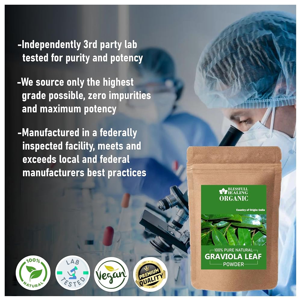 Blessfull Healing Organic Graviola Leaf Powder 100% Pure Natural 200