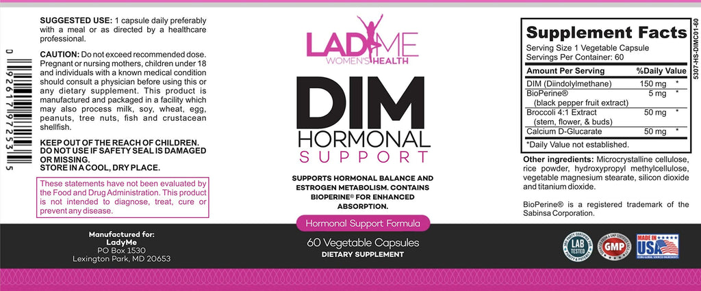 LadyMe DIM Supplement 150mg for Women Hormone Balance - 60 Capsules - image 7