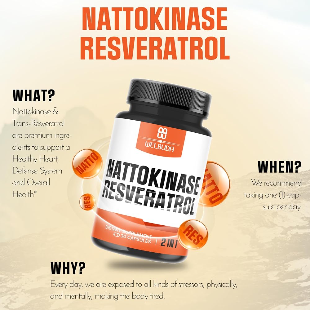 WELBUDA Nattokinase Supplement with Trans-Resveratrol - 30 Capsules - image 5