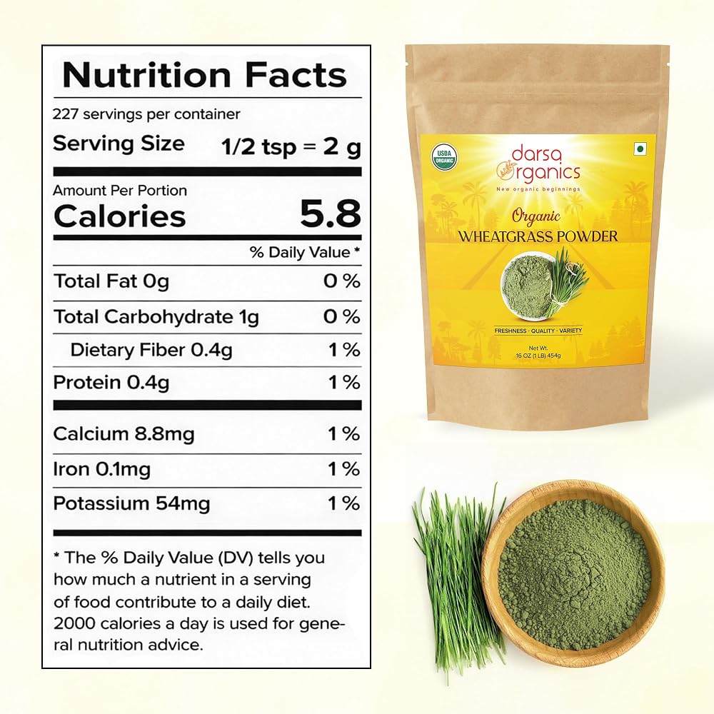 Darsa Organics Wheatgrass Powder - 1 lb - image 2